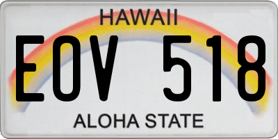 HI license plate EOV518