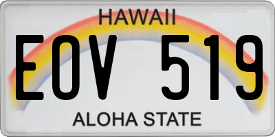 HI license plate EOV519
