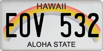 HI license plate EOV532