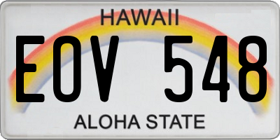 HI license plate EOV548