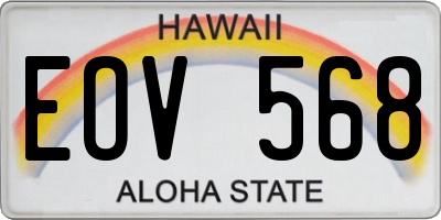 HI license plate EOV568
