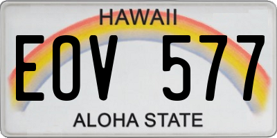 HI license plate EOV577