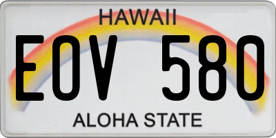 HI license plate EOV580