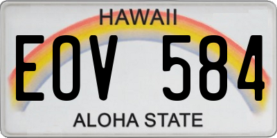 HI license plate EOV584