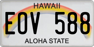 HI license plate EOV588