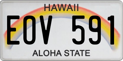 HI license plate EOV591