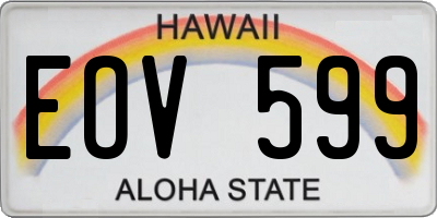 HI license plate EOV599