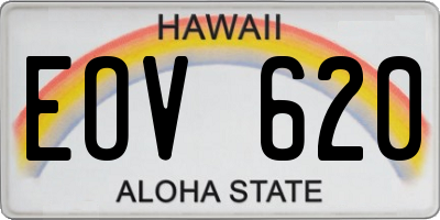 HI license plate EOV620
