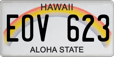 HI license plate EOV623