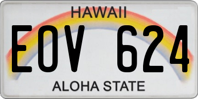 HI license plate EOV624