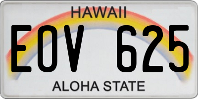 HI license plate EOV625