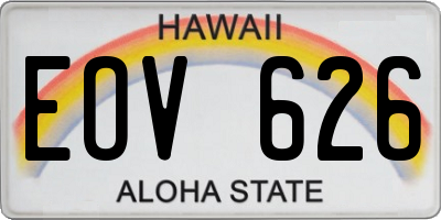 HI license plate EOV626