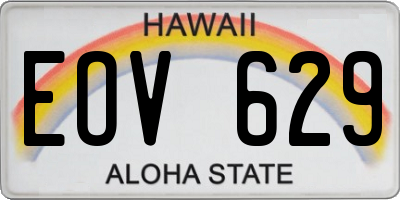 HI license plate EOV629