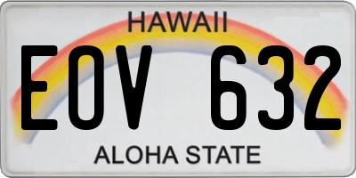 HI license plate EOV632
