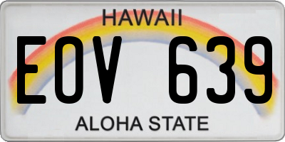 HI license plate EOV639