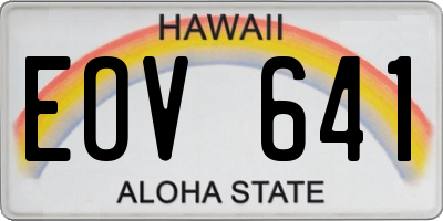 HI license plate EOV641