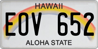 HI license plate EOV652