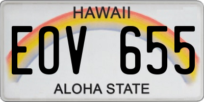 HI license plate EOV655
