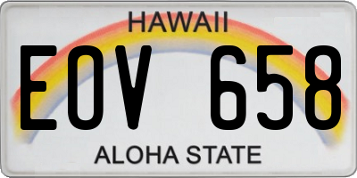 HI license plate EOV658