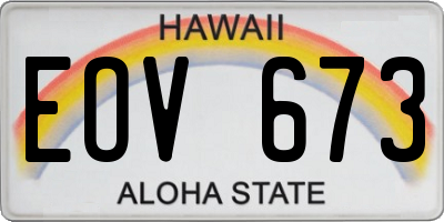HI license plate EOV673