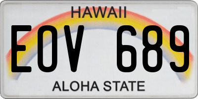 HI license plate EOV689