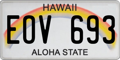 HI license plate EOV693