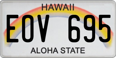 HI license plate EOV695