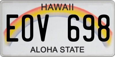HI license plate EOV698