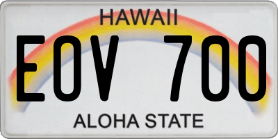 HI license plate EOV700