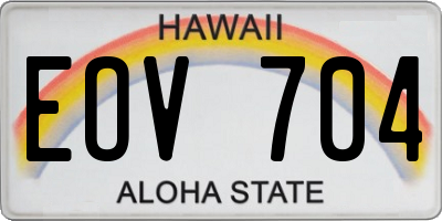 HI license plate EOV704