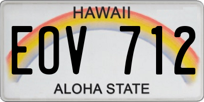 HI license plate EOV712
