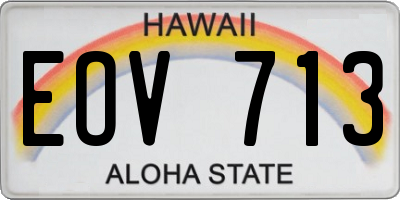 HI license plate EOV713