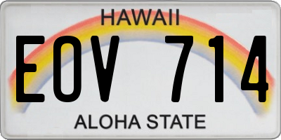 HI license plate EOV714