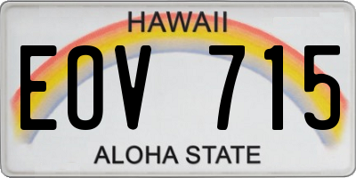 HI license plate EOV715