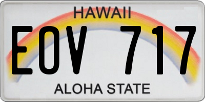 HI license plate EOV717