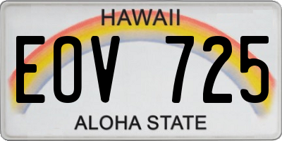 HI license plate EOV725
