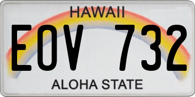 HI license plate EOV732