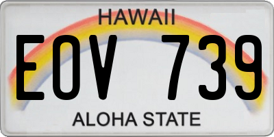HI license plate EOV739