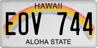 HI license plate EOV744