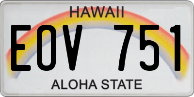 HI license plate EOV751