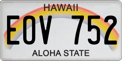 HI license plate EOV752