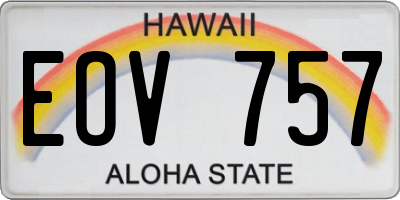 HI license plate EOV757