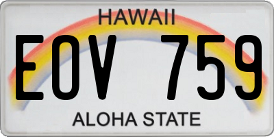 HI license plate EOV759