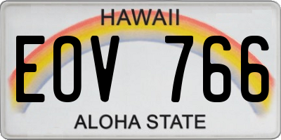 HI license plate EOV766