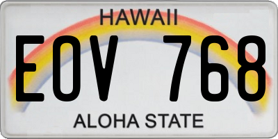HI license plate EOV768