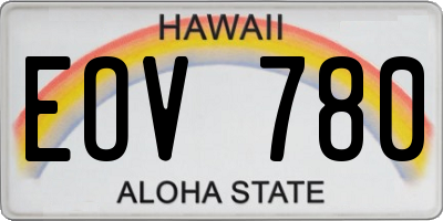 HI license plate EOV780