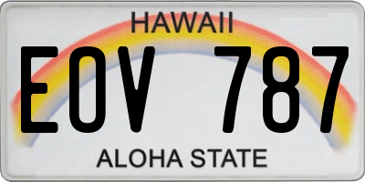 HI license plate EOV787