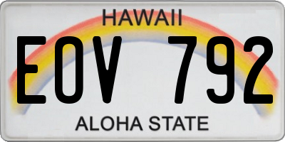 HI license plate EOV792