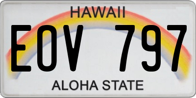 HI license plate EOV797