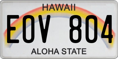 HI license plate EOV804